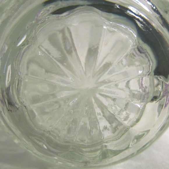 Vintage Anchor Hocking Diamond Cut Apothecary Jar Flower Bottom - Picture 7 of 10